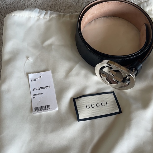 Authentic Gucci belt sz 80-32in black leather - Picture 2 of 4